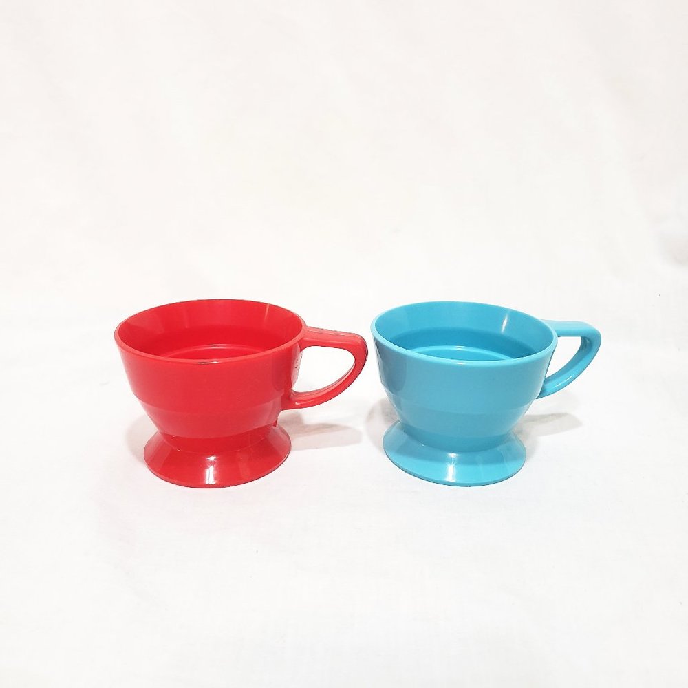 2 Solo Cozy Cup Holders Red Blue Vintage #68